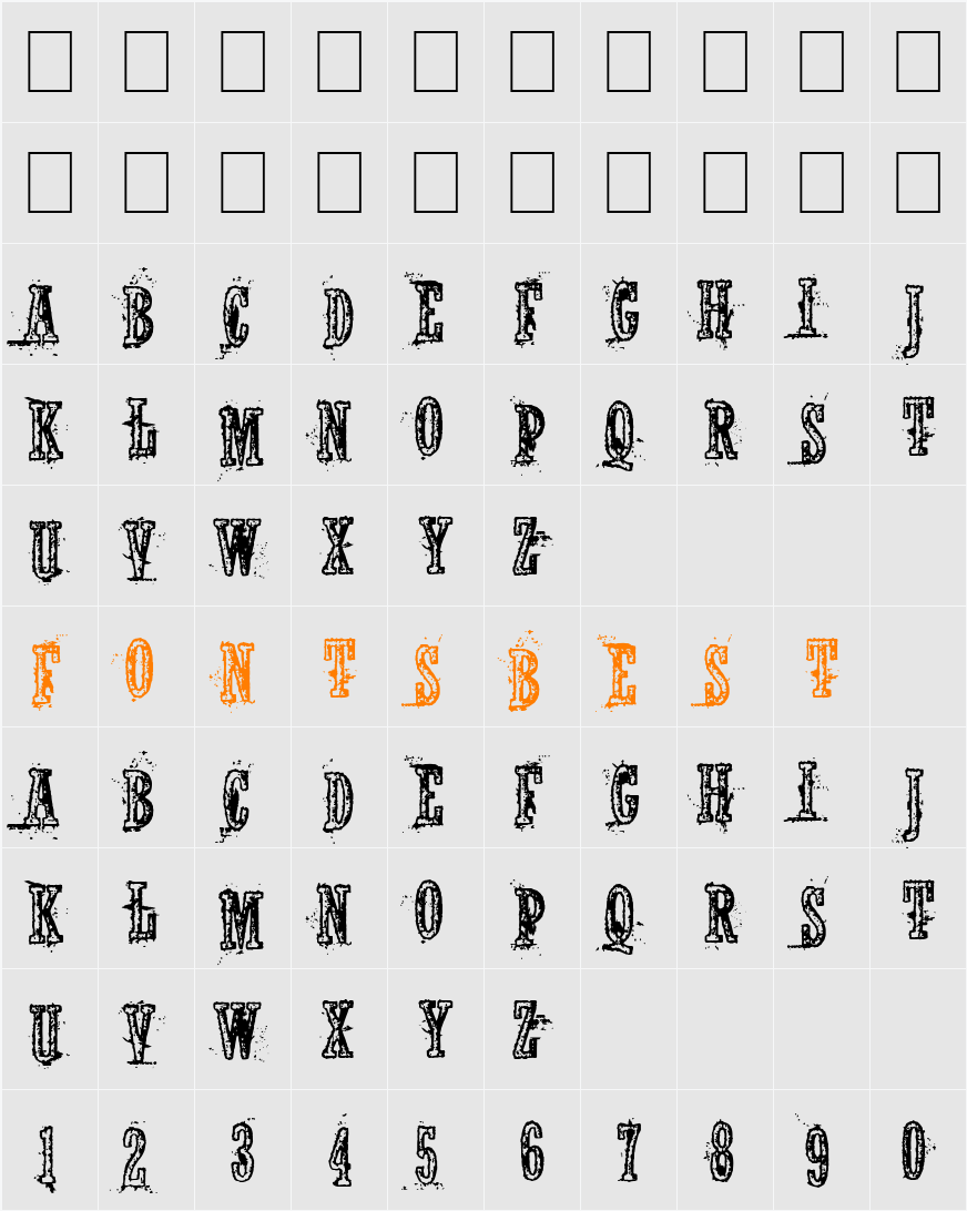 Notwell Character Map