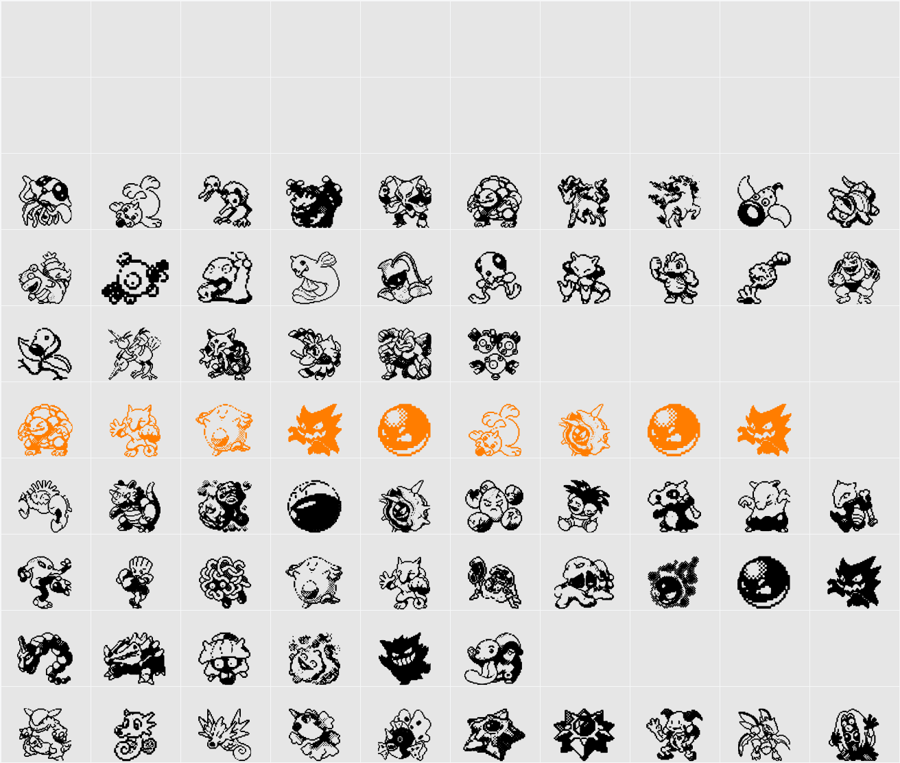Pokemon pixels 2 Character Map