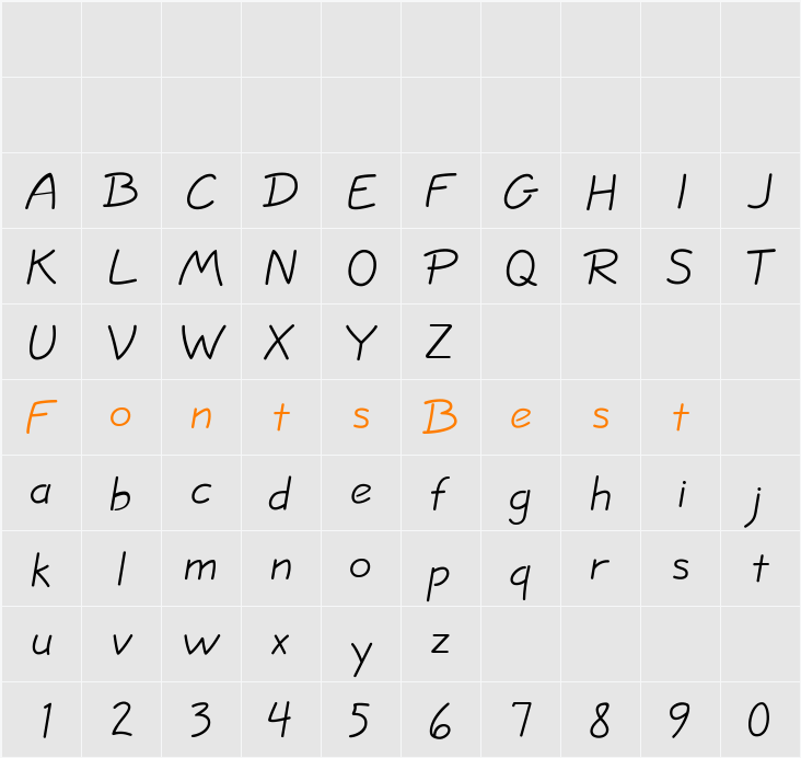 JottFLF Character Map