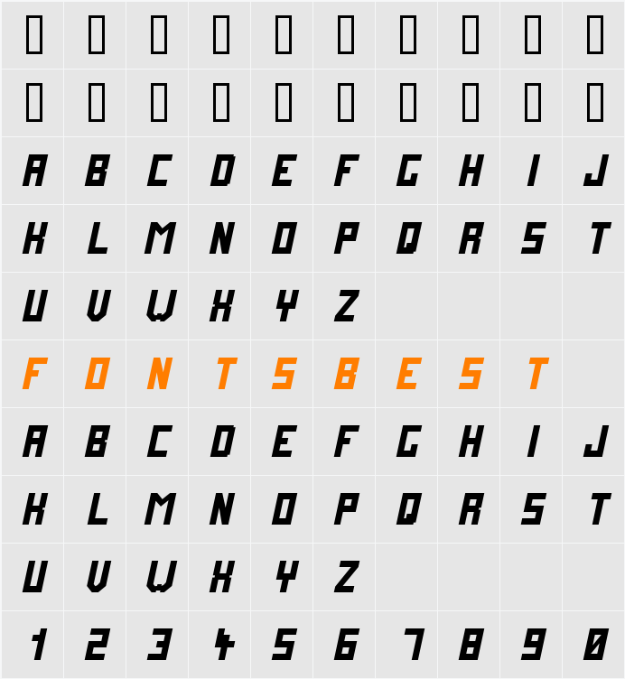 FutureMillennium Character Map