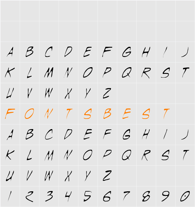 Wyld Stallyns Thin Character Map
