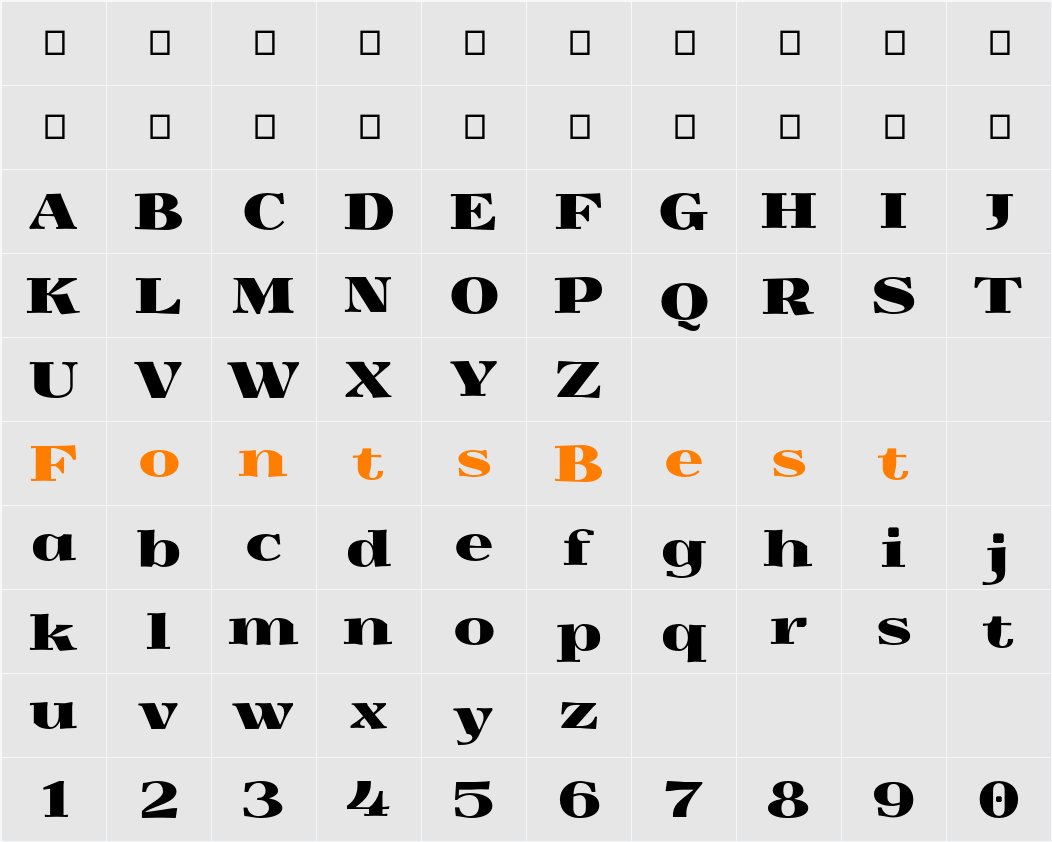 Yokawerad Character Map