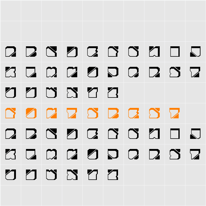 Zuber future Character Map