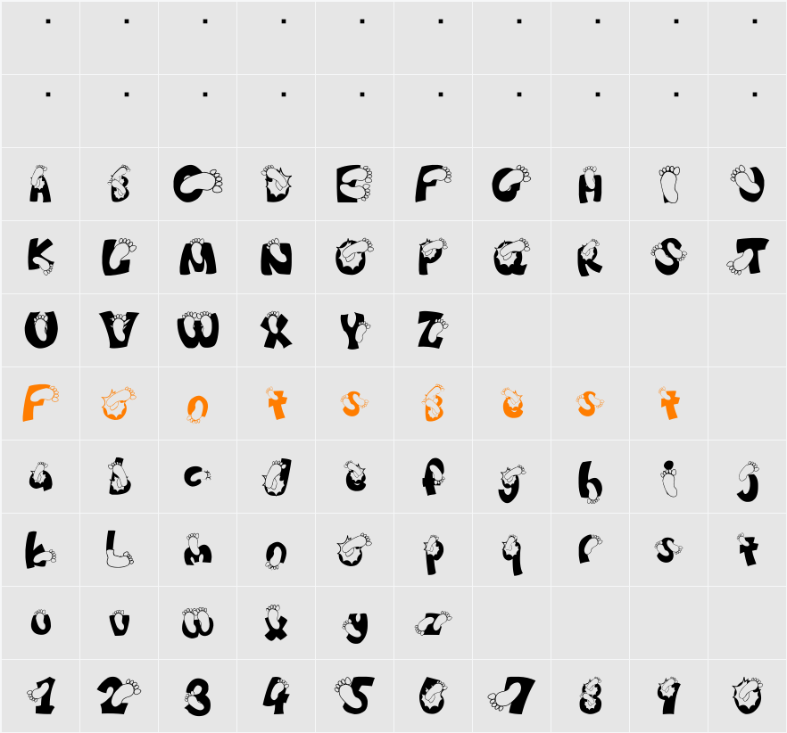 KICK!!!!! Character Map