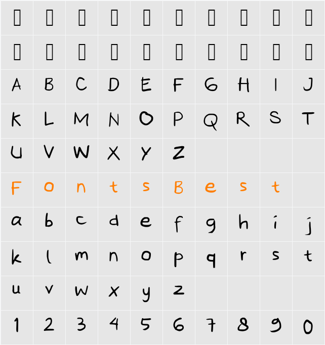Hubiy Character Map