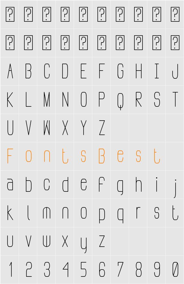 Pudahuel Sans Character Map