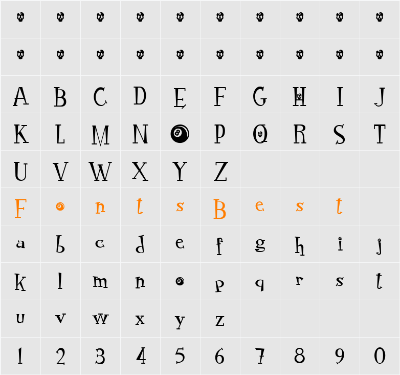 RocknRoll Typo Special Character Map