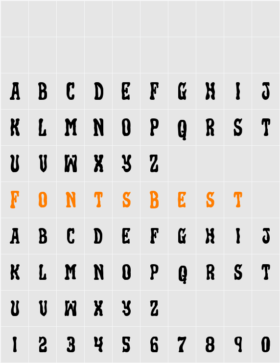 Black Gunk Expanded Character Map
