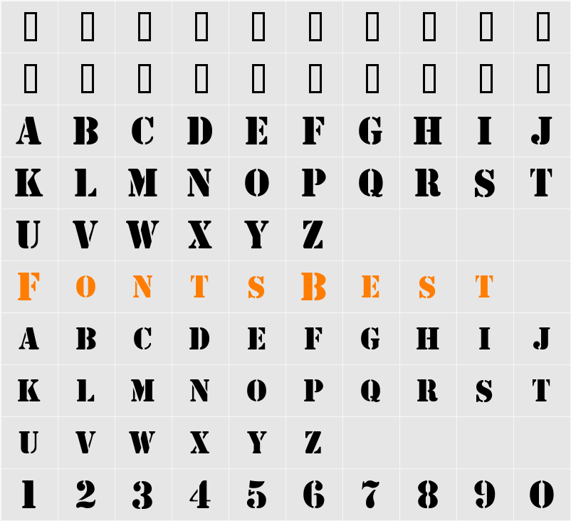 RoadieSSK Character Map