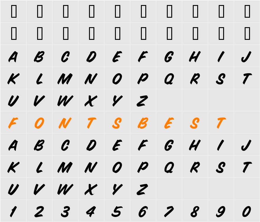 GE Quick Mark Character Map