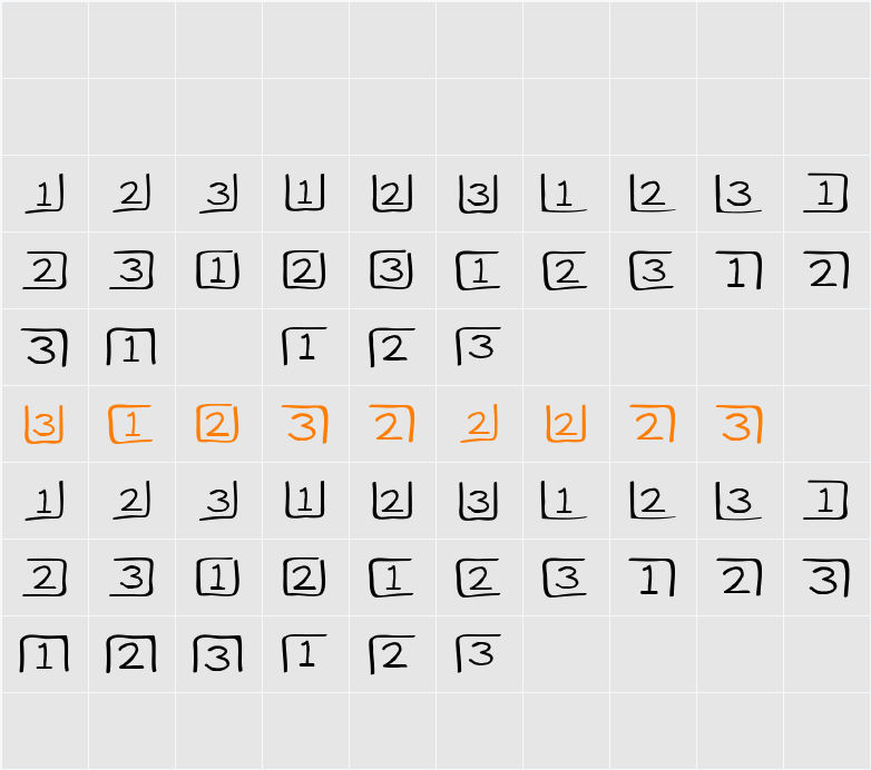 Clave Cajn Character Map