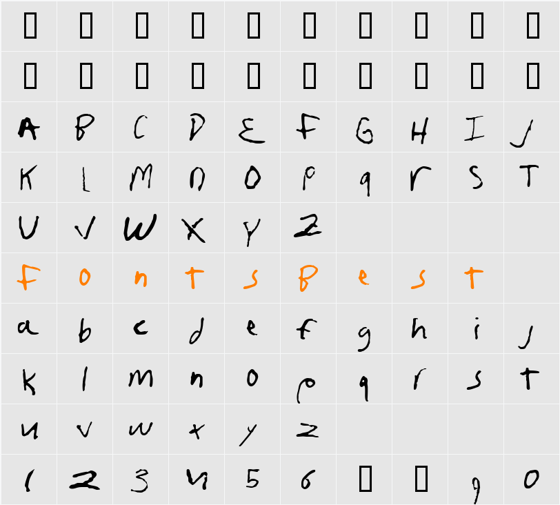 fruscianteHand Character Map