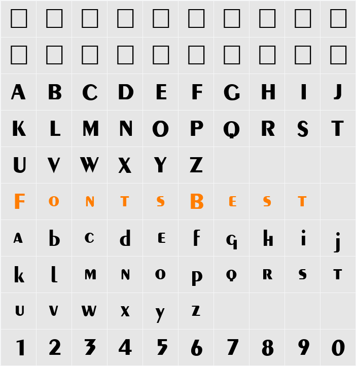 Penyae Character Map