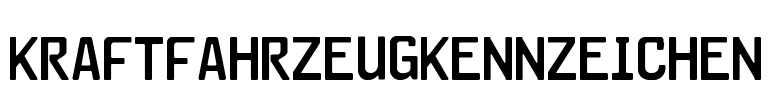 Kraftfahrzeugkennzeichen Font Image