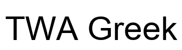 TWA Greek Font Image