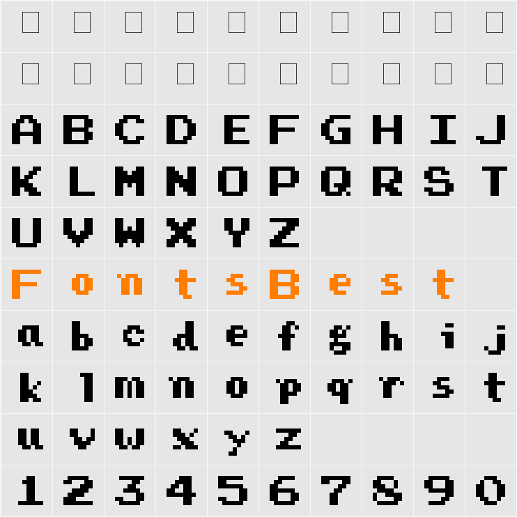 Press Start Character Map