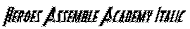Heroes Assemble Academy Italic Font Image