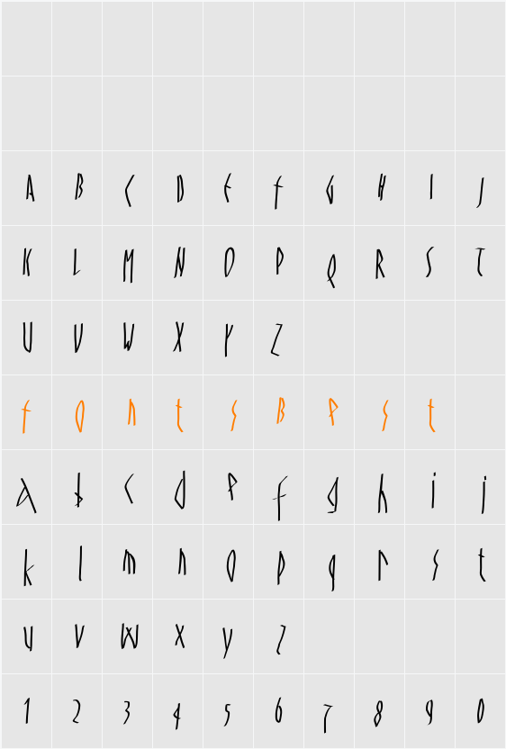 SpontanoCondenso Character Map