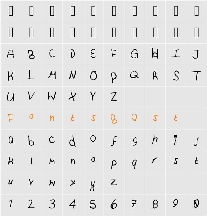JustBreathe Character Map