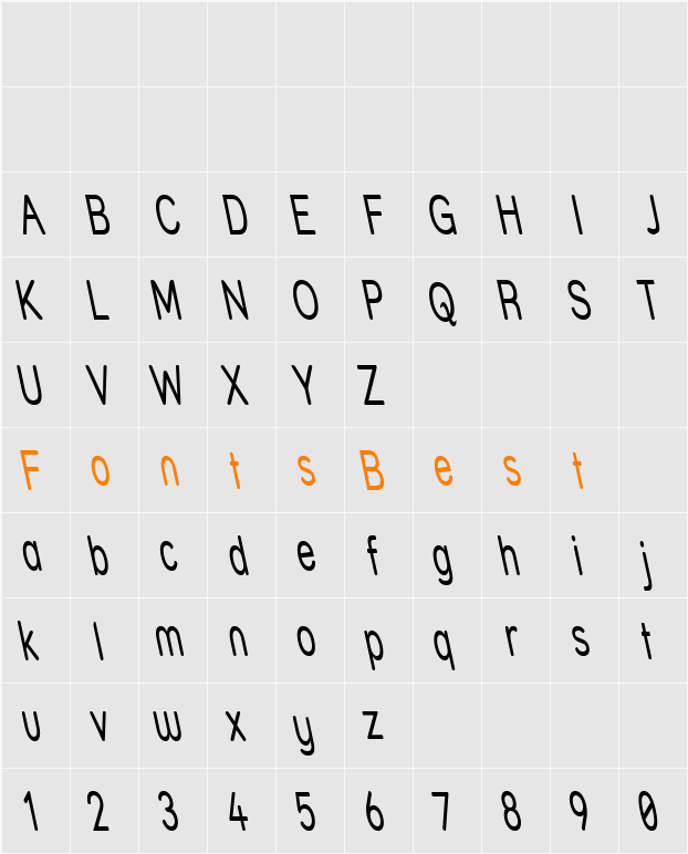 Street - Thin Reverse Character Map
