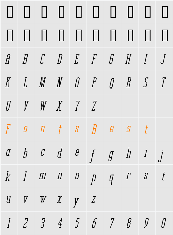 Unknown Caller BTN Character Map
