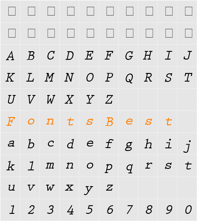 Keyboard Elite SSi Character Map