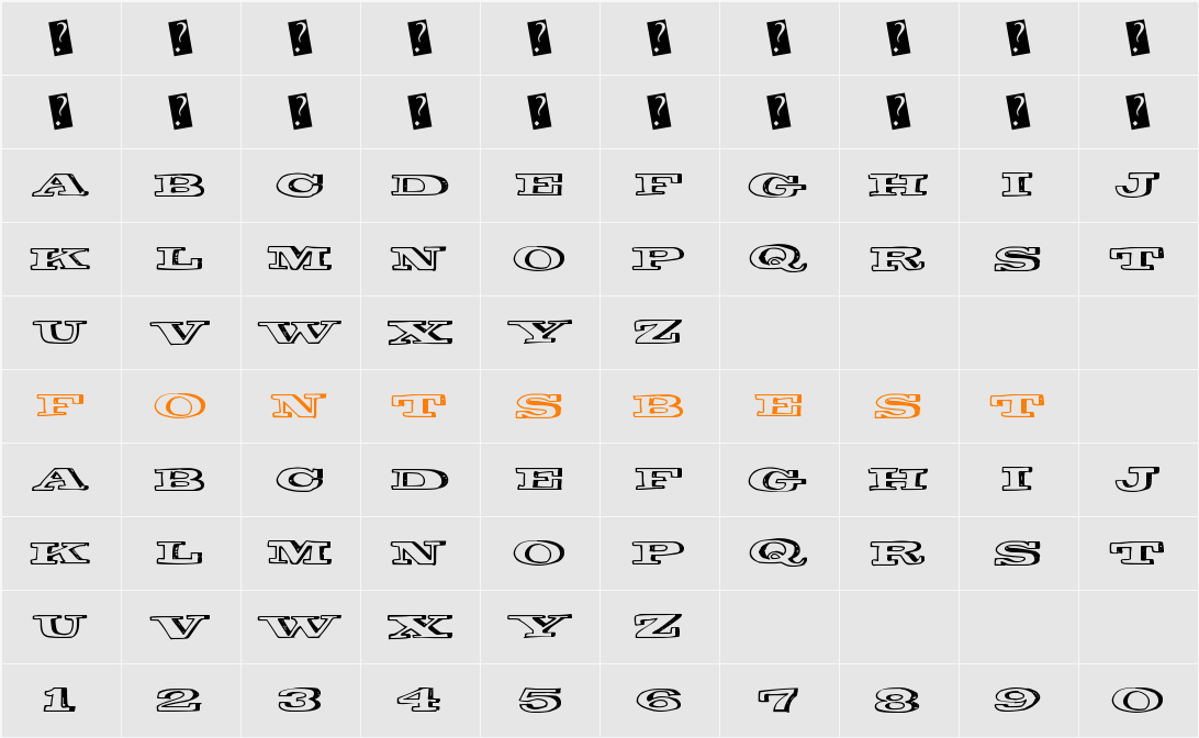 ComicShadow Character Map
