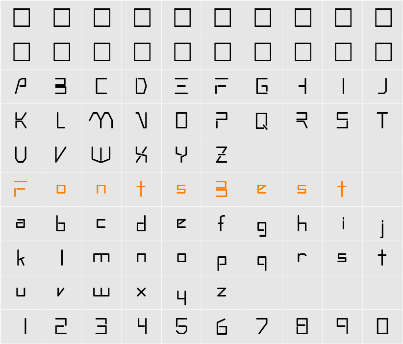 RoboType Character Map