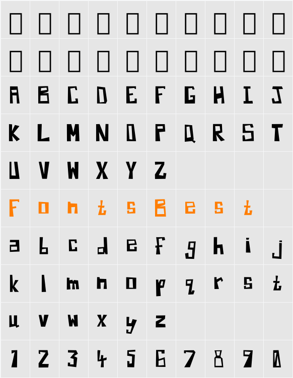 Martilo Character Map