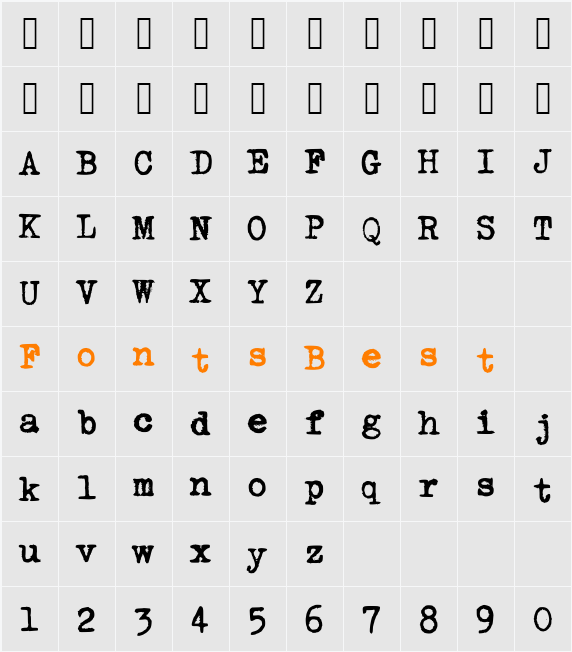 Urania_Piccola_II Character Map