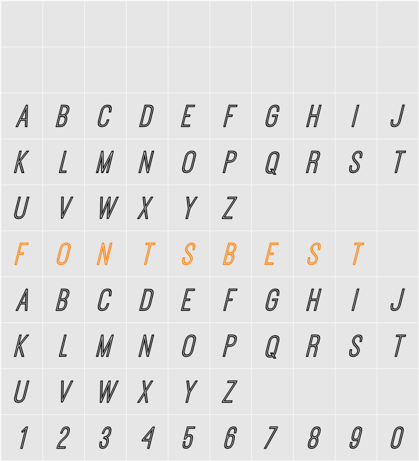 Ostrich Sans Inline Character Map