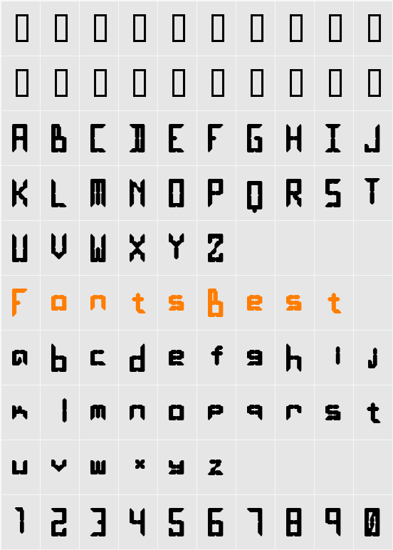 LEaD Lights Bold Character Map