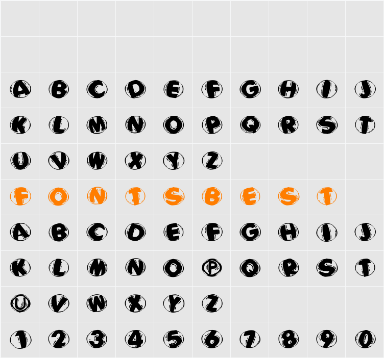 WoodcuttedCapsBlackFS Character Map