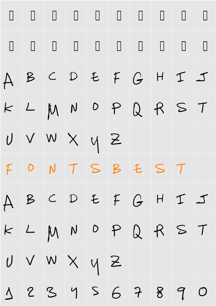 charanga Character Map