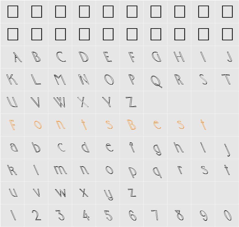 FZ BASIC 10 HOLLOW LEFTY Character Map