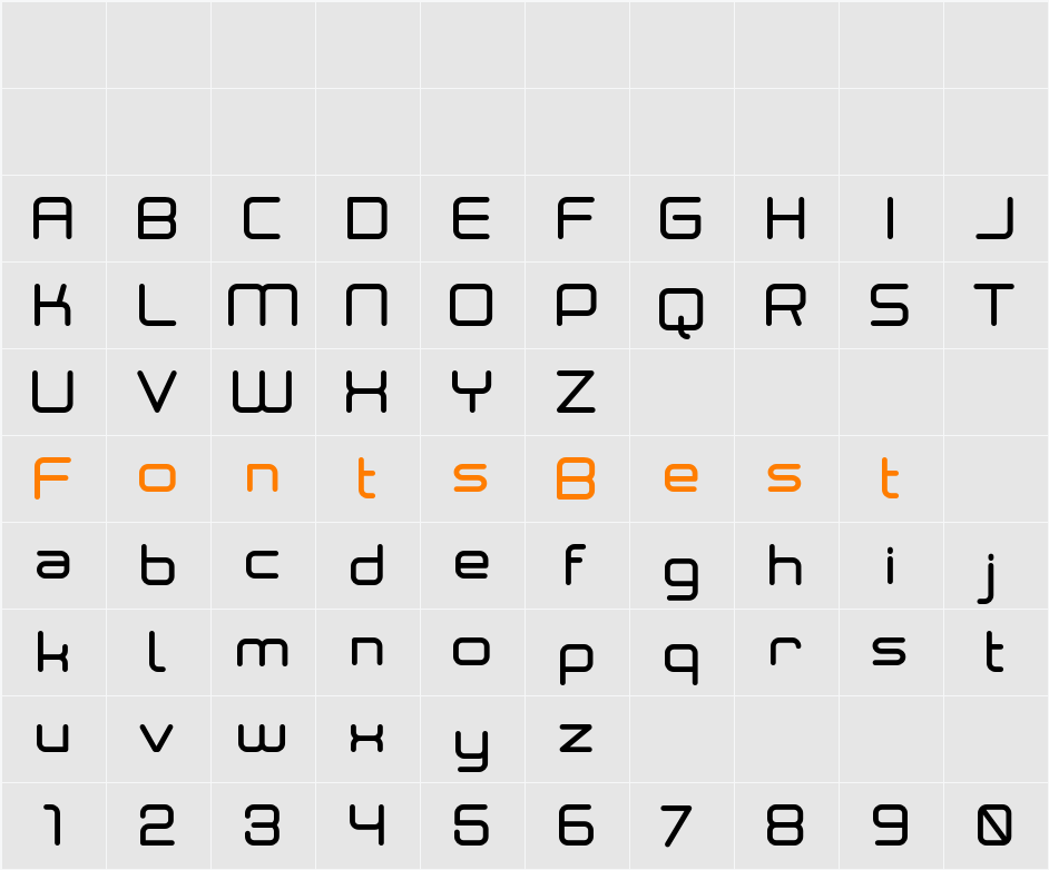 Neogrey Medium Character Map