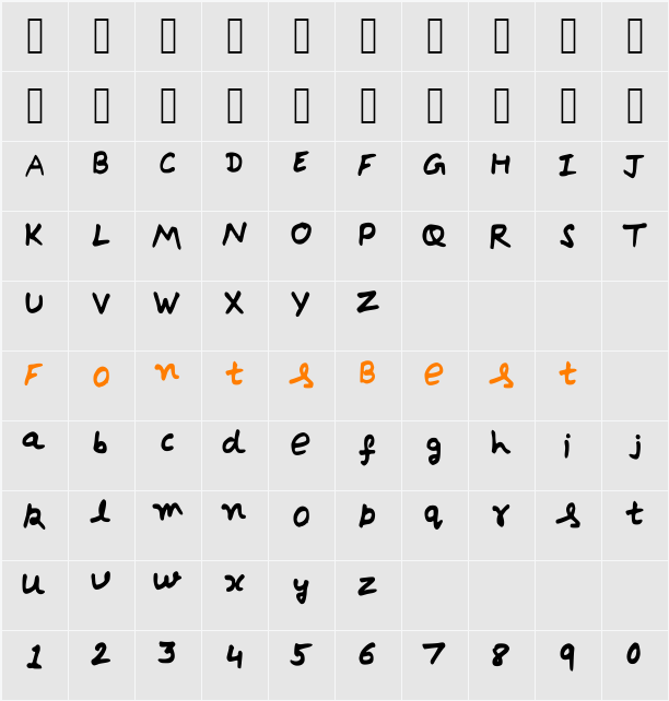 Debrie_Bold Character Map