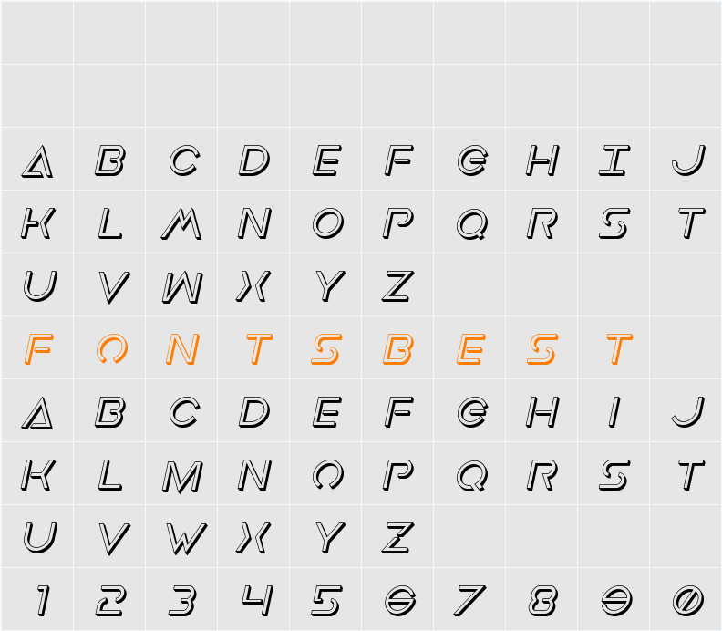 Earth Orbiter Deep 3D Italic Character Map