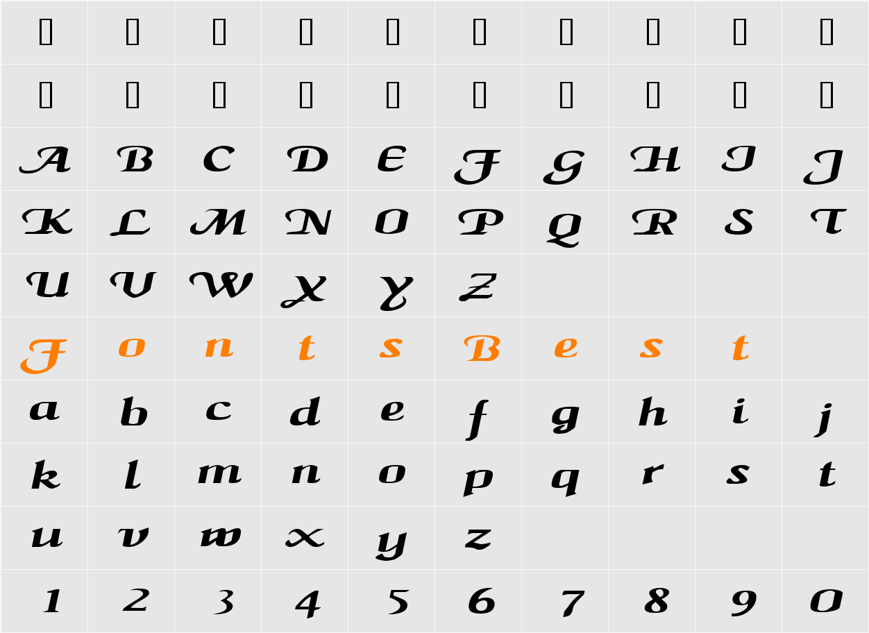 MaidenWordExtended Character Map
