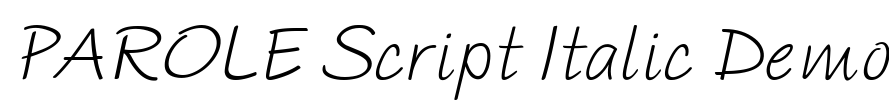 PAROLE Script Italic Demo Font Image