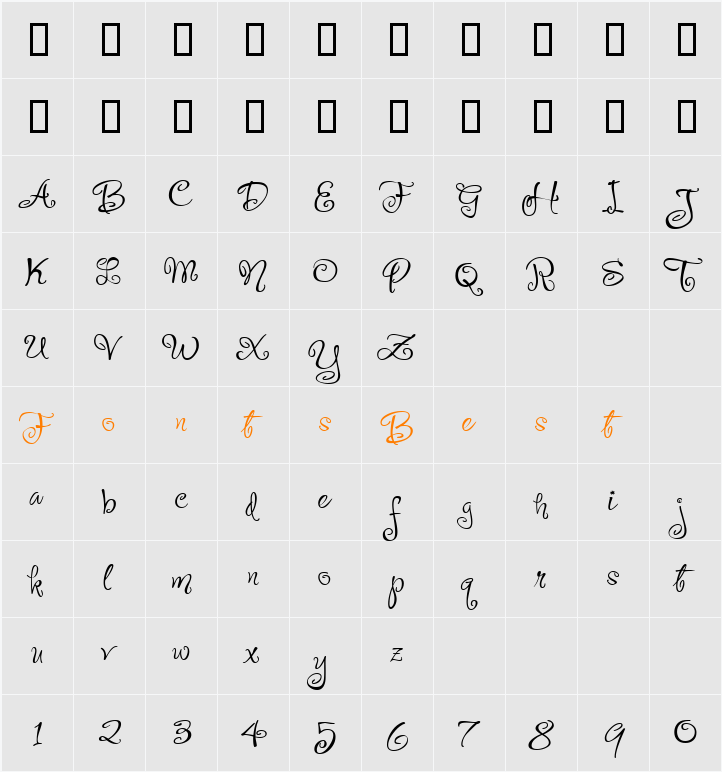 P22 OhLey Character Map