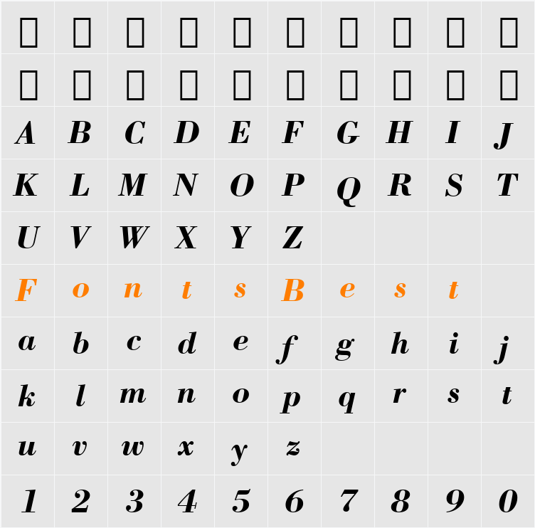 467-CAI978 Character Map