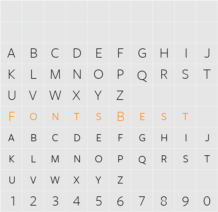 FreightSans LightSC Character Map