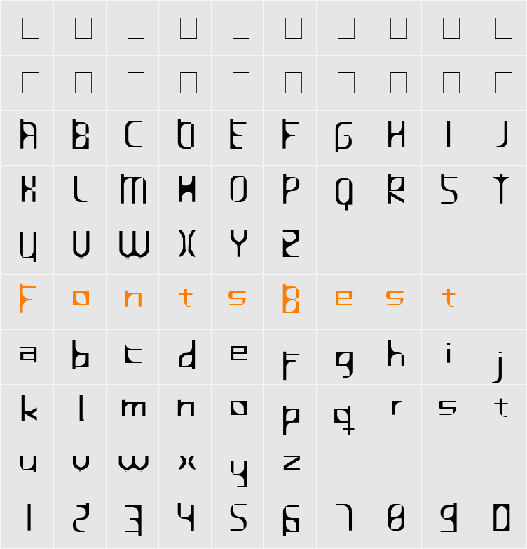 InavelFortvinad Character Map