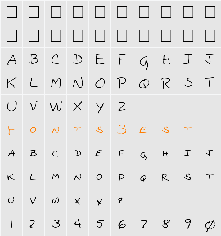 ThelmasHand Character Map