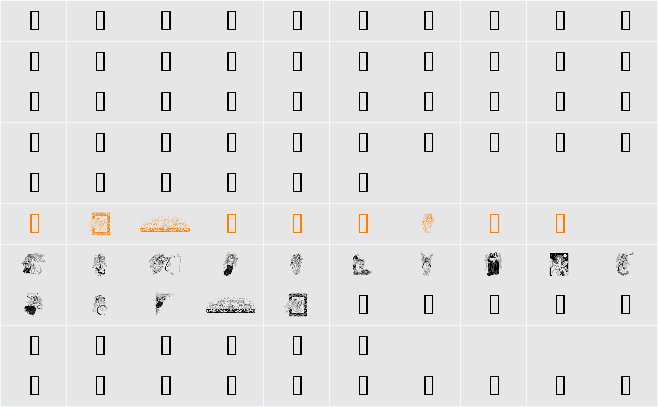 GE Angels II Character Map