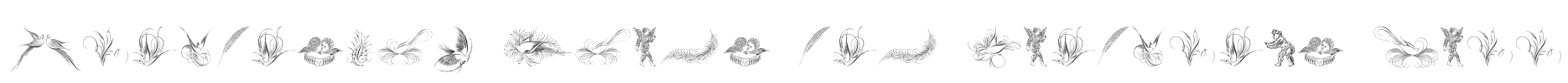 Penmanship Birds and Ornaments Free
