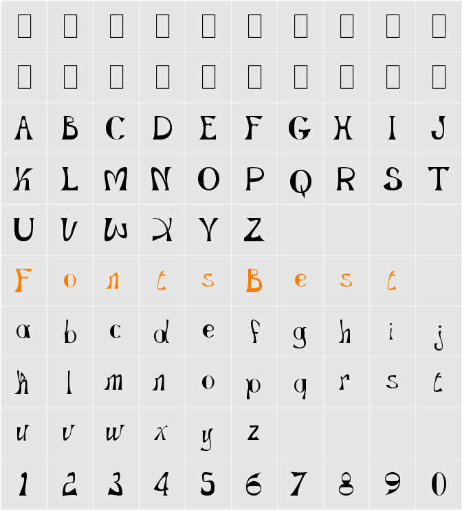 Gopnai Character Map
