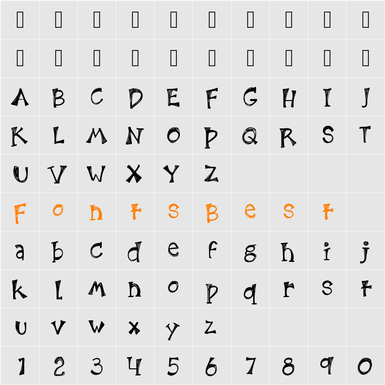 KB3EtchingsInZinc Character Map