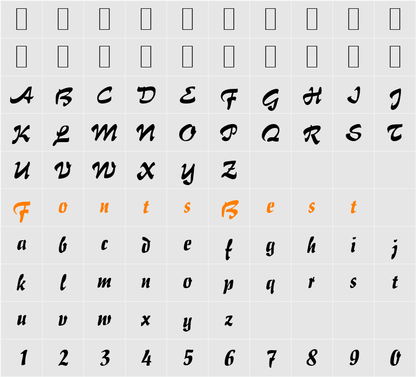 I770-Script Character Map